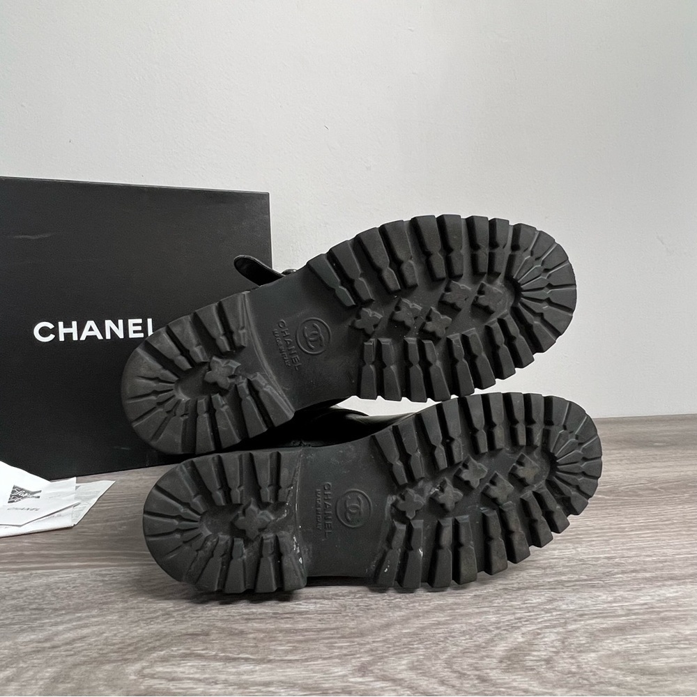 Authentic CHANEL Moto Biker Boots Size 37.5 (with box & receipt)​ - Picture 11 of 15